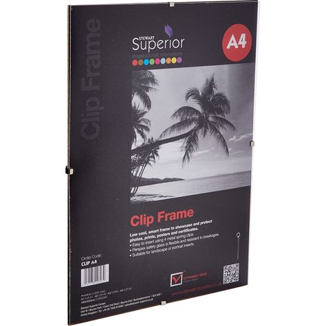 Cadre pour photos et affiches, format paysage ou portrait, verre de sécurité en plexiglas, a4 (1/4)