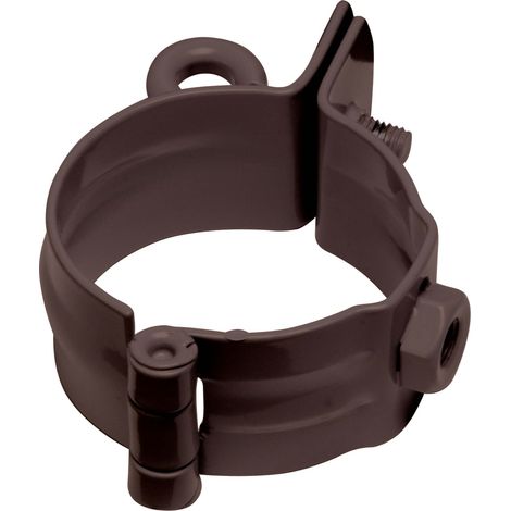 INEFA Rohrschelle mit Gewinde allrohrschelle verzinkt, Dachrinnenzubehör, einfache Montage, Made in Germany - DN100 / 100mm, 1 Stück Dunkelbraun