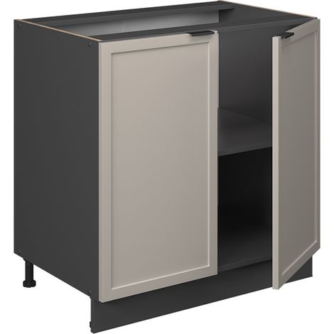 Mobile lavello cucina Fame-Line, GrigioBeige, 80 cm con ripiano, senza piano di lavoro, Vicco (1/5)