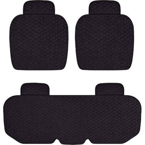 Ensemble de 3 coussins de siège de voiture, antidérapants, respirants, coussins de siège de voiture, protecteurs de siège de voiture pour toutes les voitures, noir (1/5)