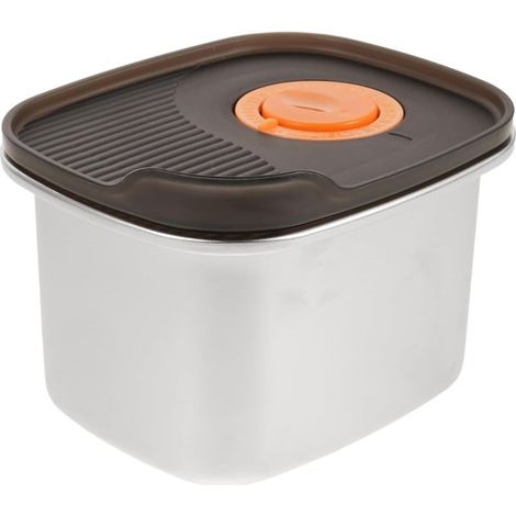 Boîte à bento Cabilock en acier inoxydable avec couvercle noir (1/5)