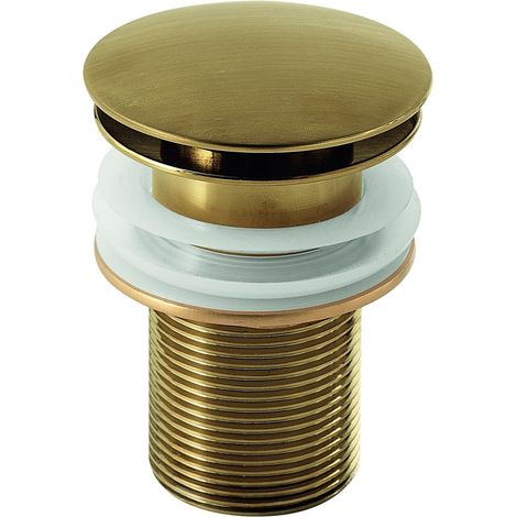 Gedy Clic Clac 04 Piletta Lavabo Bagno Acciaio Inox Oro Opaco, Piletta Click Clack, Piletta Lavabo con Apertura Chiusura a Pressione, Piletta Bidet con Troppopieno, Piletta Universale con Guarnizioni (1/2)