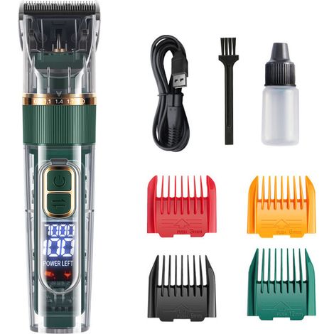 Professional Low Noise IPX7 Waterproof Dog Clippers for Long, Thick Hair Pet Grooming Kit, Black (1/5)