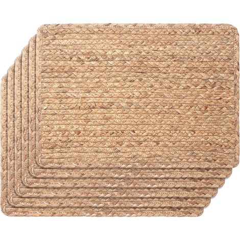 Lot de 6 sets de table en jacinthe d'eau naturelle 43 x 30 cm – Rotin tressé, pour table à manger, maison et mariages (1/4)