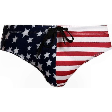 Short de bain homme à séchage rapide, motif patriotique, taille élastique, idéal sports nautiques et activités aquatiques actives. (1/5)