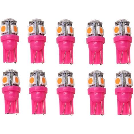 [KK] T10 w5w LED rose avec 5 puces SMD 5050, 12 V CC, lot de 10 (1/2)