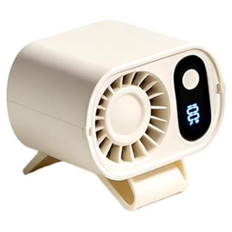 Taillenventilator – 5 Geschwindigkeiten, freihändig, wiederaufladbar, kleiner Ventilator zum Anklippen, 15000 U/min, starker Luftstrom, batteriebetriebener Kühler zum Anklippen, für Camping, Outdoor (1/5)