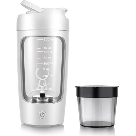 Shaker elettrico per frullati proteici, senza BPA  Shaker portatile ricaricabile, ideale per frullati sostitutivi del pasto, 650 ml (bianco)