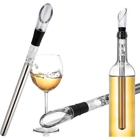 Bâtonnet rafraîchissant à vin en acier inoxydable 3 en 1 : aérateur, verseur, sans glace, refroidissement rapide, maintient le vin au frais jusqu'à 1 heure, 1 Buc (1/5)