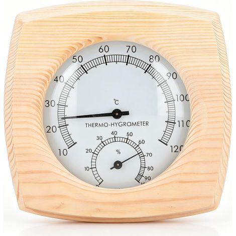 Thermomètre de Salle de Sauna, Hygromètre Numérique en Bois pour Salle de Sauna, Compteur de Température d'humidité, Fournitures de Bains à Remous, pour Salle de Sauna, Salle de Bain, Salle de Sueur (1/5)
