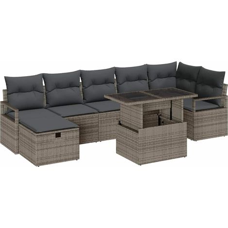 Garden Sofa Set 8 pcs Poly Rattan vidaXL (1/5)