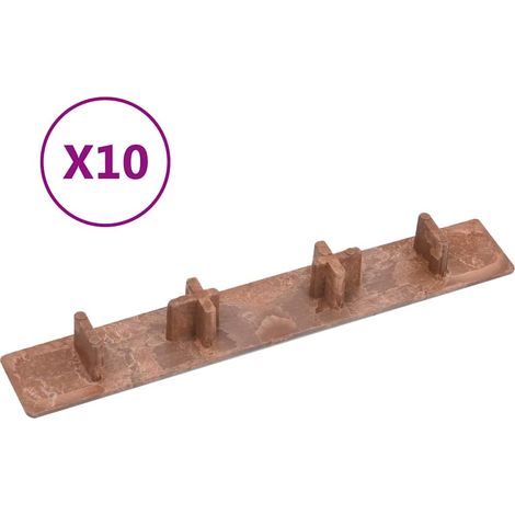 vidaXL Embouts de terrasse 10 pcs Marron Plastique (1/5)