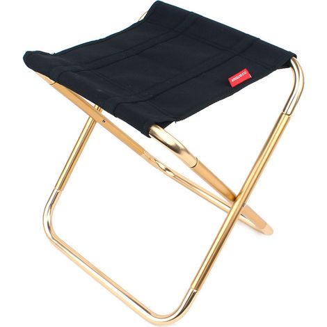 Chaise Pliante d'extérieur, Mini Chaise Pliante Portable Structure Solide en Alliage d'Aluminium Noir Compact pour Pique-niquer