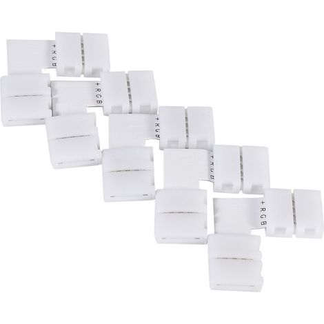 Lot 5 connecteurs bande LED 4pin 10mm – forme L sans soudure – pour RGB 5050 – Asixx (1/5)