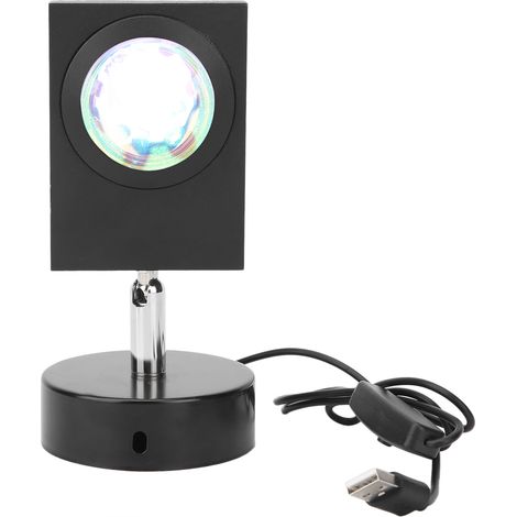 Lampe de projection coucher de soleil USB, lampe décorative de bureau avec éclairage nocturne irisée pour chambre et maison. (1/5)