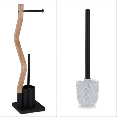 Portarotolo WC elegante e pratico non fisso 60 x 25 x 15 cm in acciaio nero opaco 130011798