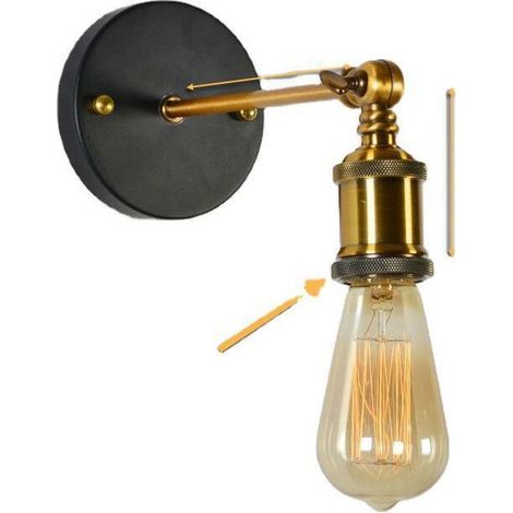 Vintage Loft Wall Sconce Lights LED E27 Edison Bulb Plated Iron Retro Industrial Home Lighting Bedside Wall Sconces (1/5)