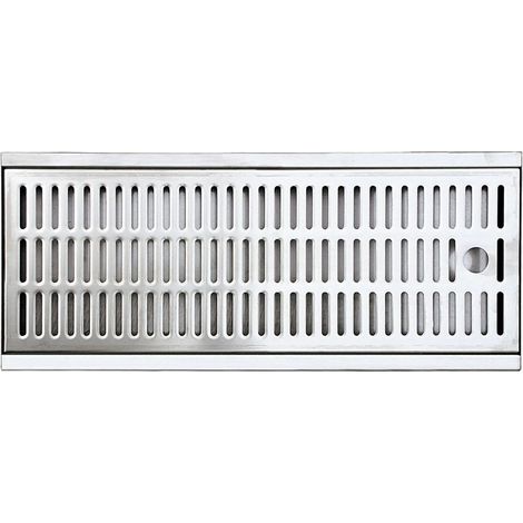 Plaque d'égouttage, bac d'égouttage, plateau anti-gouttes en acier inoxydable chromé-nickel 440 x 275 x 27 mm pour bars, brasseries et industrie (1/3)