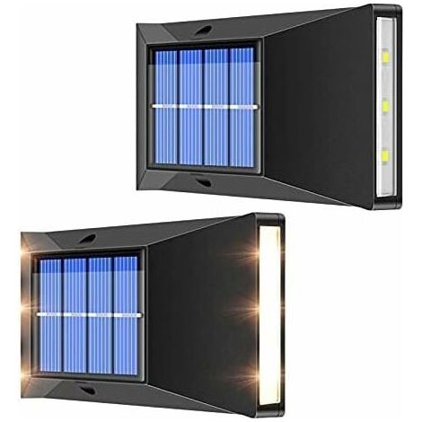 2pcs LED applique murale solaire IP65 étanche applique murale décorative pour jardin extérieur clture patio balcon (1/5)