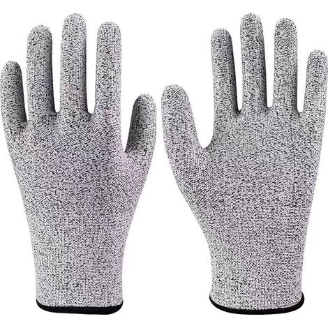 Gants anti-coupures de niveau 5 (taille XL) — Matériau HPPE avec bordure noire — Gants de protection résistants et anti-rayures pour la cuisine, la boucherie et le jardinage (1/4)