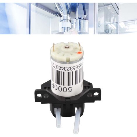 Pompe péristaltique miniature silencieuse 6V pour titrage, pompe auto-amorçante CC (coude droit noir) (1/5)