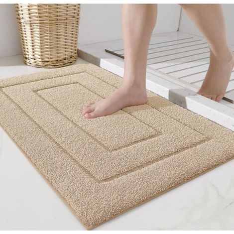 Lntyq Tapis de Bain Antidérapant 50 x 80 cm, Moelleux en Microfibre, Absorbant l'eau, Lavable en Machine, Extra Epais, pour Salle de Bains (1/3)