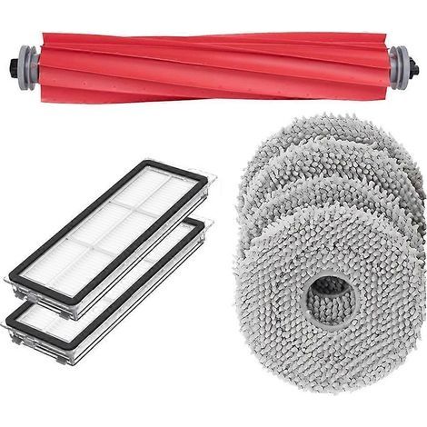 Pièces détachées pour robot aspirateur Roborock Qrevo Pro : filtre HEPA, brosse latérale principale, lingette de nettoyage, sac à poussière (1/5)