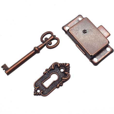 Loquet de meuble ancien en bronze rouge, loquet de meuble ancien, loquet de remplacement carré, loquet de porte de meuble (1/3)