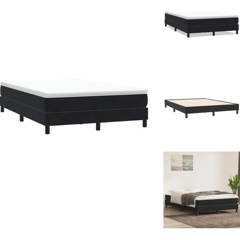 Sommier à lattes de lit sans matelas noir 140x210 cm velours - Sommier À Lattes De Lit - Sommiers À Lattes De Lit - Lit - Meuble De Chambre À Coucher (1/5)