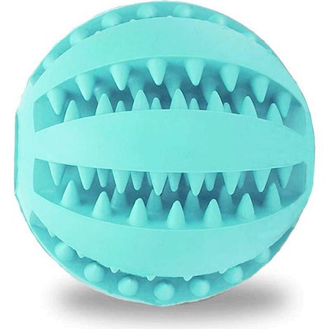 Ungiftiger und bissfester Spielzeugball für Hunde, Welpen und Katzen. Leckerli-Spender, Kauball zur Zahnreinigung, Bewegungs- und Trainingsspielzeug (7 cm).