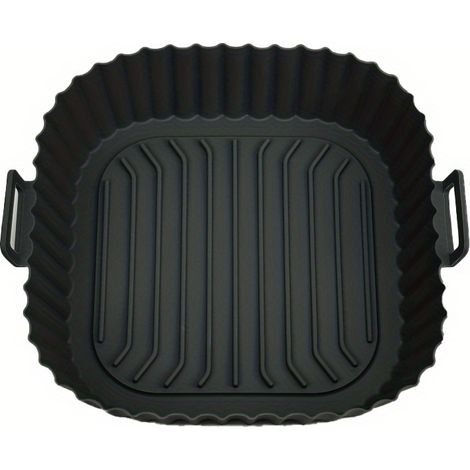 Lot de 5 Tapis en Silicone pour Friteuse à Air, Résistant à la Chaleur, Tapis Cuisson Four et Gril, Noir Alimentaire (1/5)