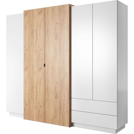 Armadio per Camera da Letto, Bianco / Rovere Craft Oro, 230 x 51,6 x 202,2 cm (1/4)
