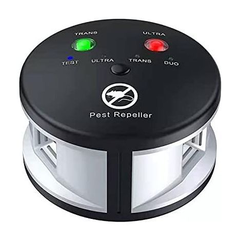 Répulsif ultrason 360° anti rats, souris, rongeurs, cafards et insectes. Fréquences variables puissantes, une portée de 550 m2.