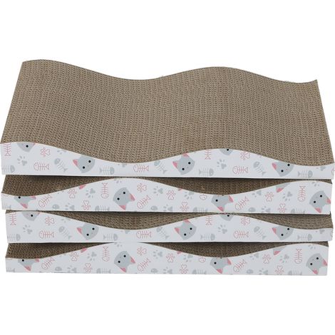 Skylos 4PCS Cat Scratching Board Cardboard Cat Scratcher Scratching Pad Lounge (1/5)