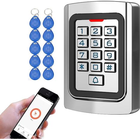 Access Control for Door and Gate, 125kHz RFID Code Keyboard, Metal Enclosure IP68, WG26, PIN+Badge, Apartment Office Shop (K10) (1/5)