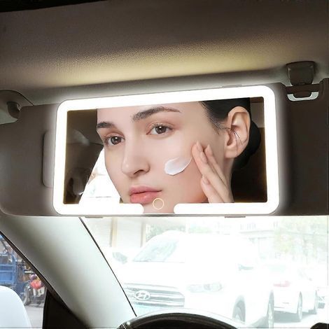 LED-Schminkspiegel für die Sonnenblende im Auto mit 3 Beleuchtungsmodi, dimmbarer Kosmetikspiegel für Fahrzeuge (1/5)