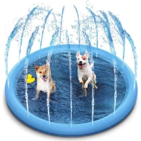 Piscine pour chiens - Noname - 150 cm - Pliable - Arroseur - Tapis de jeu anti-éclaboussures (1/4)