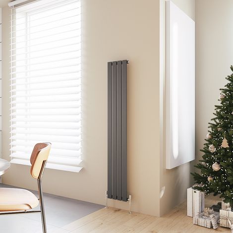 Acezanble Vertical Flat Panel Radiator Central Heating Rad 1600x272mm Single Anthracite (1/5)