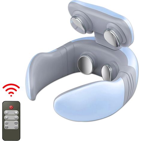 Massaggiatore elettrico ricaricabile per il collo: stimolazione elettromagnetica (EMS) e stimolazione nervosa elettrica transcutanea (TENS), impastamento e vibrazione per la colonna cervicale, per il