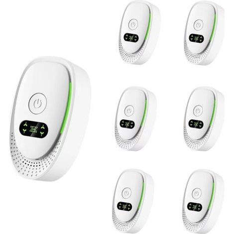 Répulsif à ultrasons (lot de 6) – Anti-souris, rats, moustiques et araignées Répulsif électronique multifonction pour fourmis, cafards et chauves-souris Répulsif à ultrasons 360° enfichable (1/5)