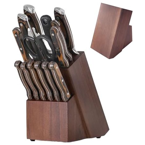 Blocs Porte-Couteaux Rangement en Bois 14 Emplacements (1/5)