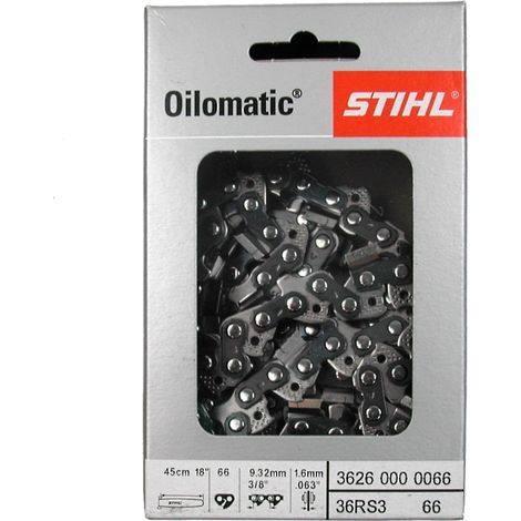 Stihl – Chaîne de tronçonneuse Rapid Super 3 3/8" 1,6 mm 66 maillons 45 cm – Pour bois dur – 36260000066 (1/3)