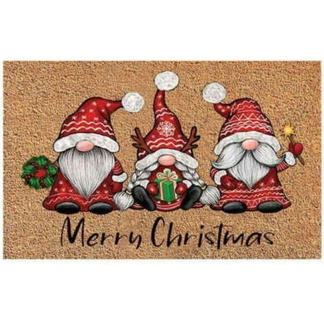 Christmas Gnome Doormat, Merry Christmas Welcome Doormat, 40x60cm Doormat (1/5)