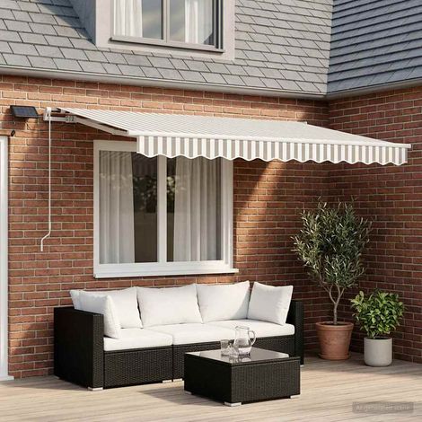 Toldo retráctil Gris claro y . 350 x 250 cm