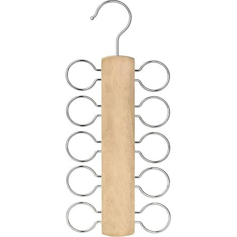 Porte Écharpe, Porte Foulard, Cintre D'Écharpe, Porte Cravate, Support Écharpe, Porte Ceintures, Cravates Bois Cintre, Support Organisateur de Placard Multifonction pour Foulards, Cravates, Ceintures (1/5)
