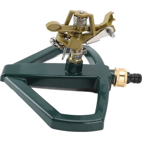 Decdeal Rotierende Sprinkler für Gartenrasen 360 Grad Rotation Einstellbare große Flächenabdeckung Automatischer Gartengelb gelb