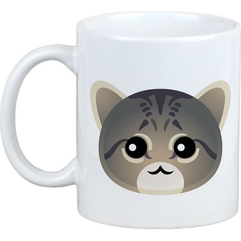 Taza con diseño de gato atigrado asiático, con gráficos e inscripción de Art-Dog. (1/5)