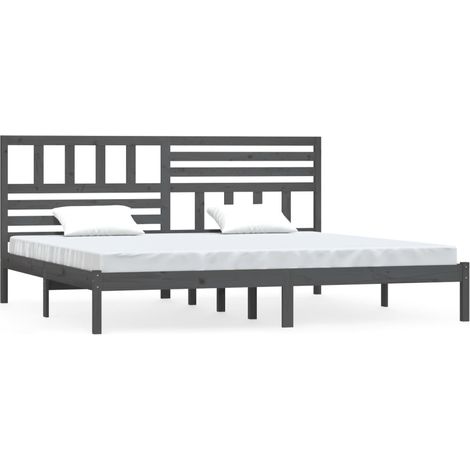 Maison Exclusive - Massivholzbett Grau Kiefer 200x200 cm