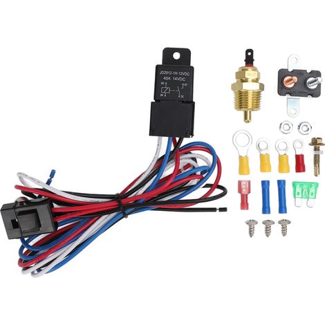 Elektrisches Kühlthermostat-Kit 175 bis 185 Grad Fahrenheit 40a NPT 3/8 Zoll Fablier Elektrisches Verdrahtungsrelais-Kit für Fahrzeuge DC12V Einfache Installation: T Lüfter von.