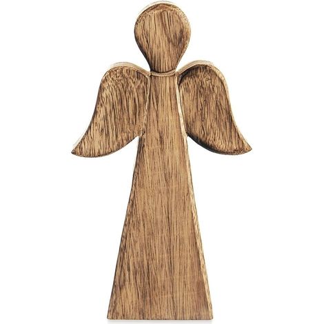 Figurine ange en bois de manguier - decoration classique et naturelle (1/5)